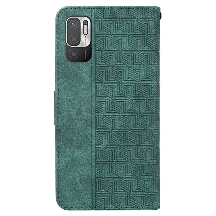 For Xiaomi Redmi Note 10 5G / Poco M3 Pro Geometric Embossed Leather Phone Case
