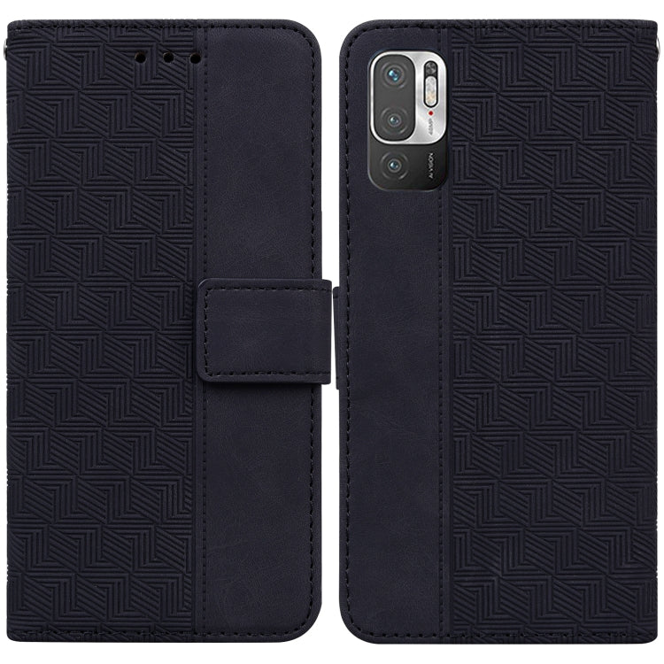 For Xiaomi Redmi Note 10 5G / Poco M3 Pro Geometric Embossed Leather Phone Case
