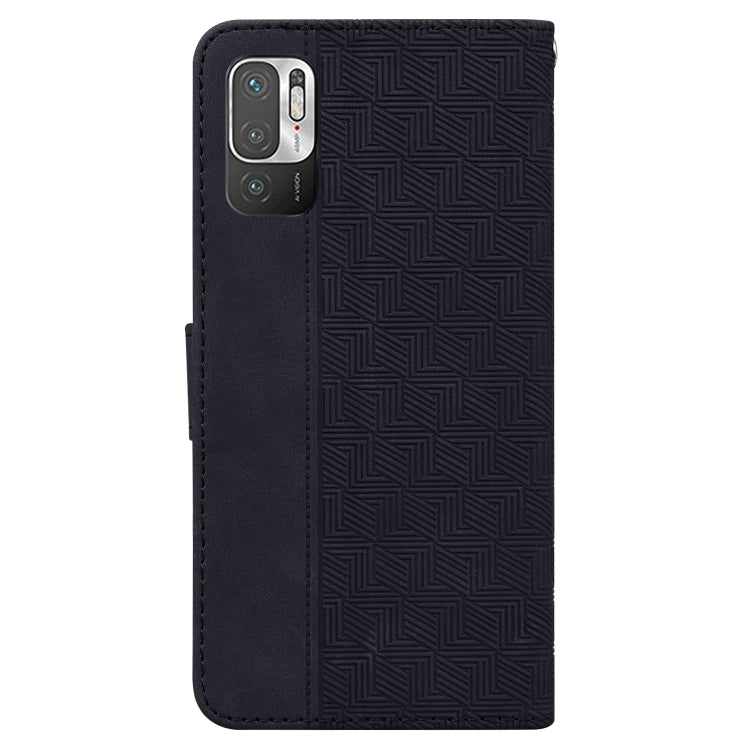 For Xiaomi Redmi Note 10 5G / Poco M3 Pro Geometric Embossed Leather Phone Case