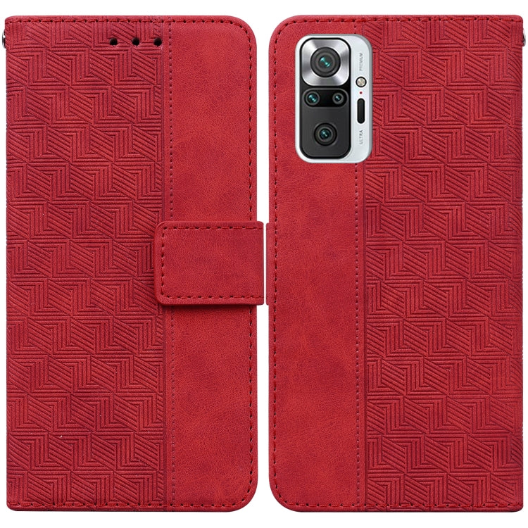 For Xiaomi Redmi Note 10 Lite Geometric Embossed Leather Phone Case