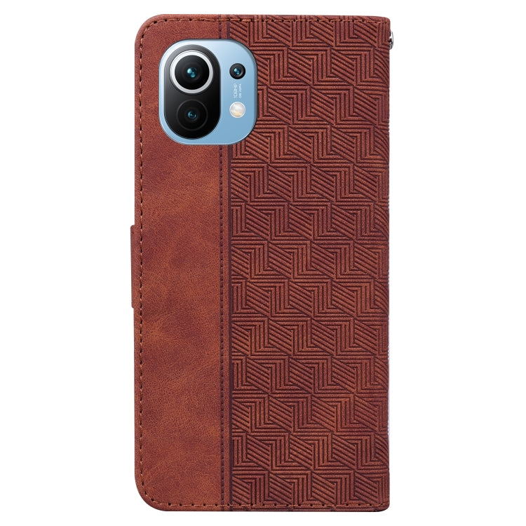 For Xiaomi Mi 11 Geometric Embossed Leather Phone Case