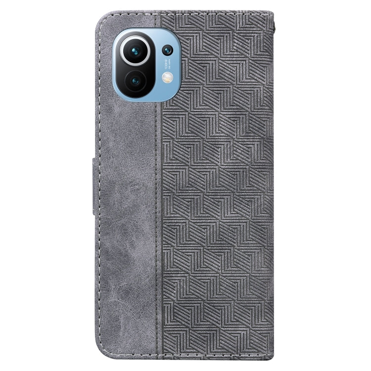For Xiaomi Mi 11 Geometric Embossed Leather Phone Case