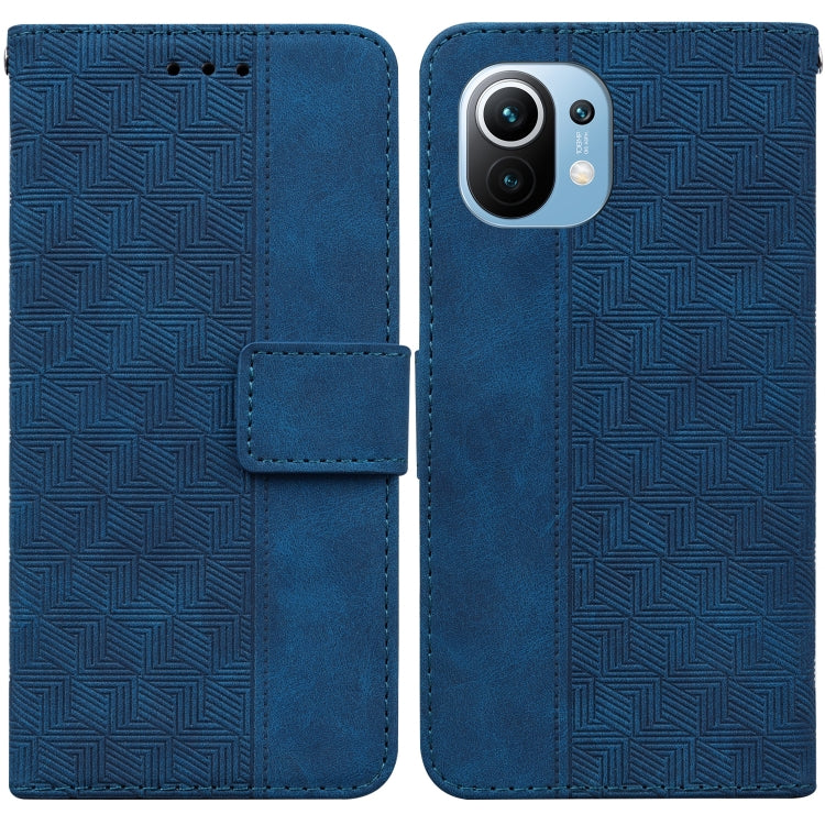 For Xiaomi Mi 11 Geometric Embossed Leather Phone Case