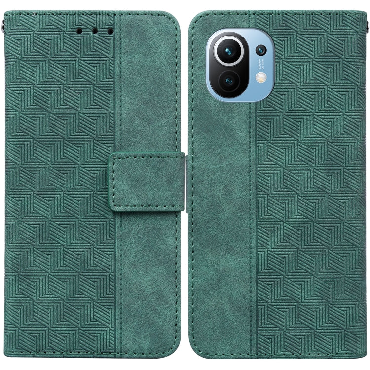 For Xiaomi Mi 11 Geometric Embossed Leather Phone Case
