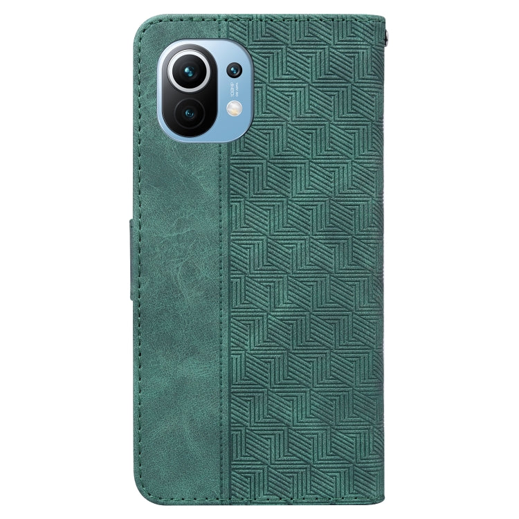 For Xiaomi Mi 11 Geometric Embossed Leather Phone Case