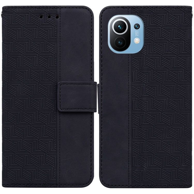 For Xiaomi Mi 11 Geometric Embossed Leather Phone Case