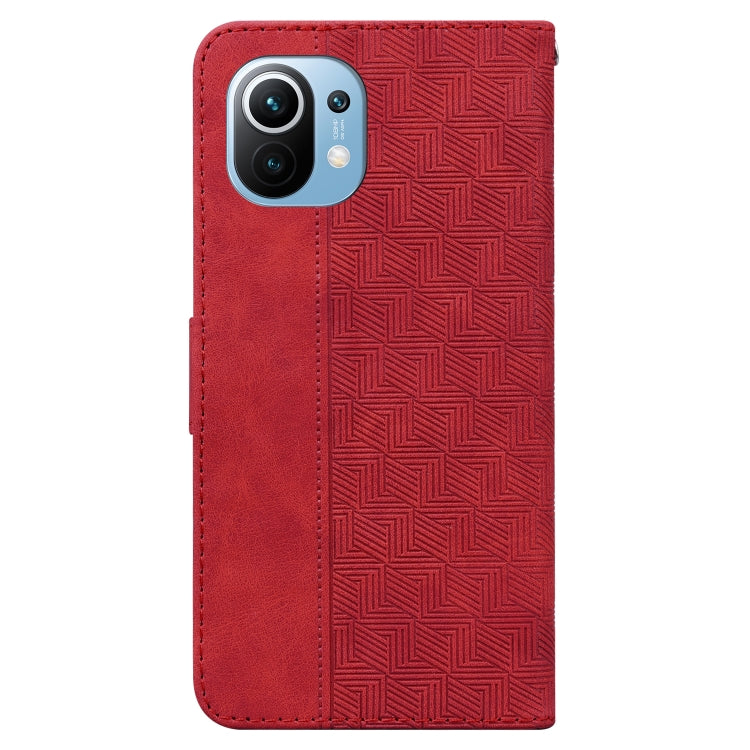 For Xiaomi Mi 11 Geometric Embossed Leather Phone Case