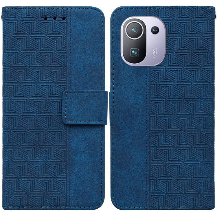 For Xiaomi Mi 11 Pro Geometric Embossed Leather Phone Case