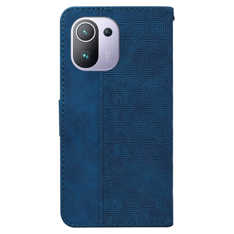 For Xiaomi Mi 11 Pro Geometric Embossed Leather Phone Case