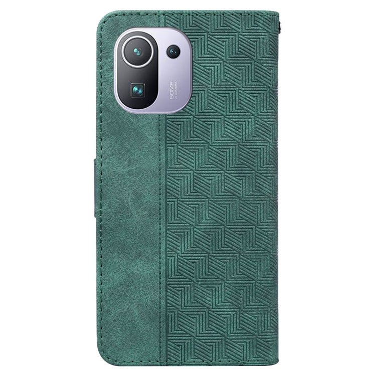 For Xiaomi Mi 11 Pro Geometric Embossed Leather Phone Case