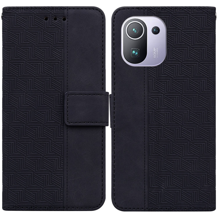 For Xiaomi Mi 11 Pro Geometric Embossed Leather Phone Case