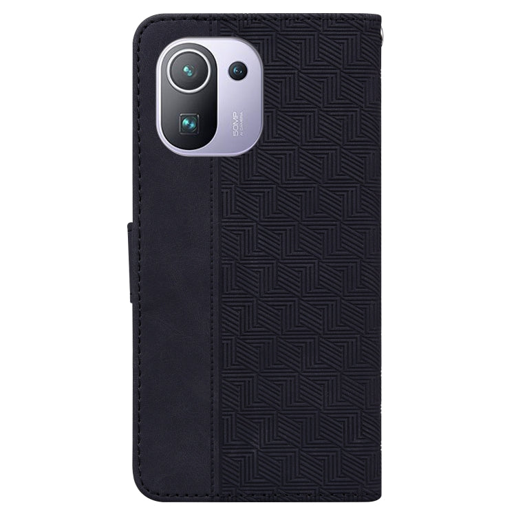 For Xiaomi Mi 11 Pro Geometric Embossed Leather Phone Case