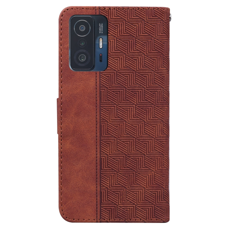 For Xiaomi Mi 11T / 11T Pro Geometric Embossed Leather Phone Case