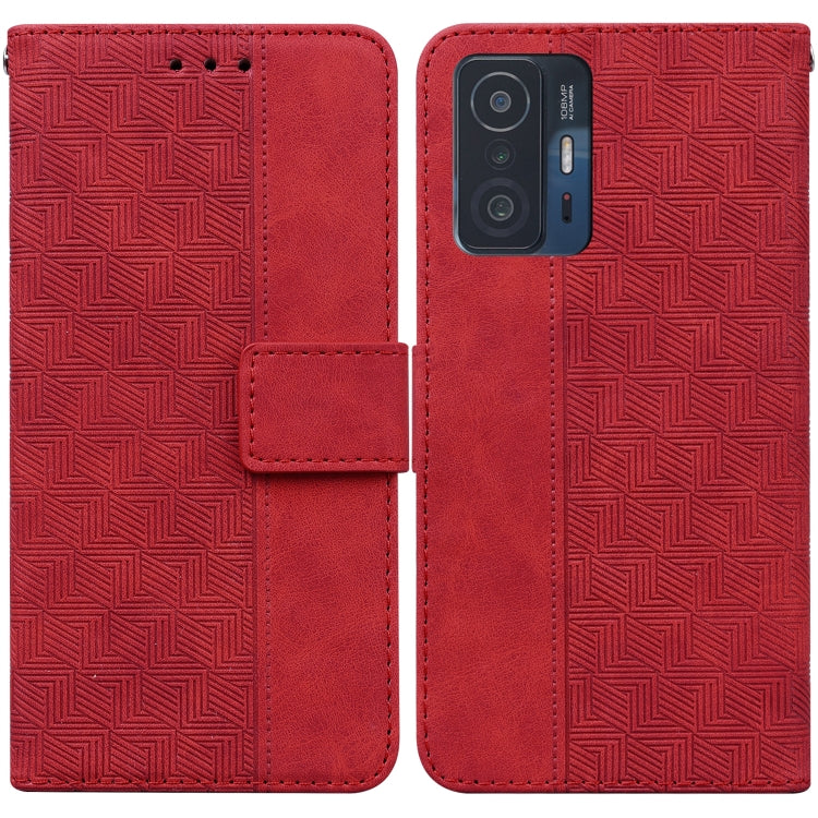 For Xiaomi Mi 11T / 11T Pro Geometric Embossed Leather Phone Case