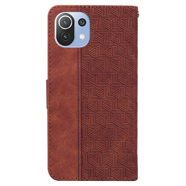 For Xiaomi Mi 11 Lite 5G / 4G Geometric Embossed Leather Phone Case