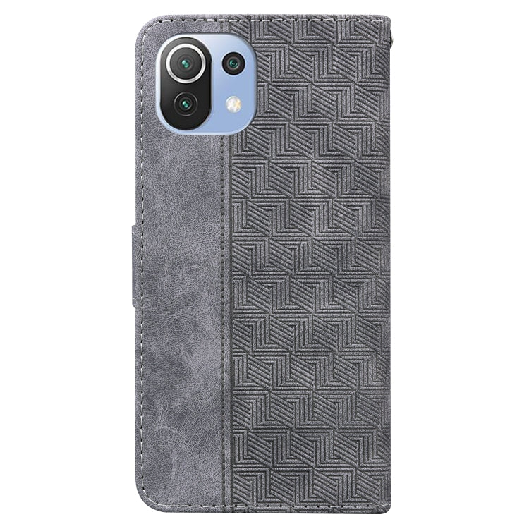 For Xiaomi Mi 11 Lite 5G / 4G Geometric Embossed Leather Phone Case