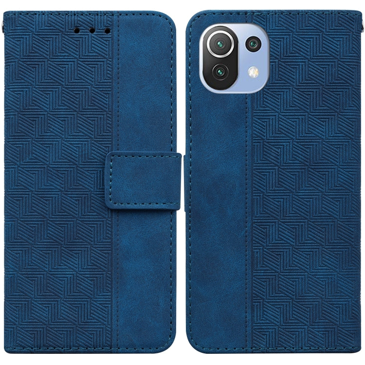 For Xiaomi Mi 11 Lite 5G / 4G Geometric Embossed Leather Phone Case