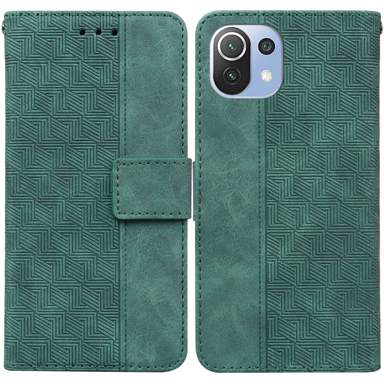 For Xiaomi Mi 11 Lite 5G / 4G Geometric Embossed Leather Phone Case