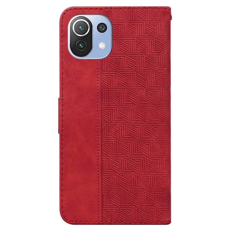 For Xiaomi Mi 11 Lite 5G / 4G Geometric Embossed Leather Phone Case