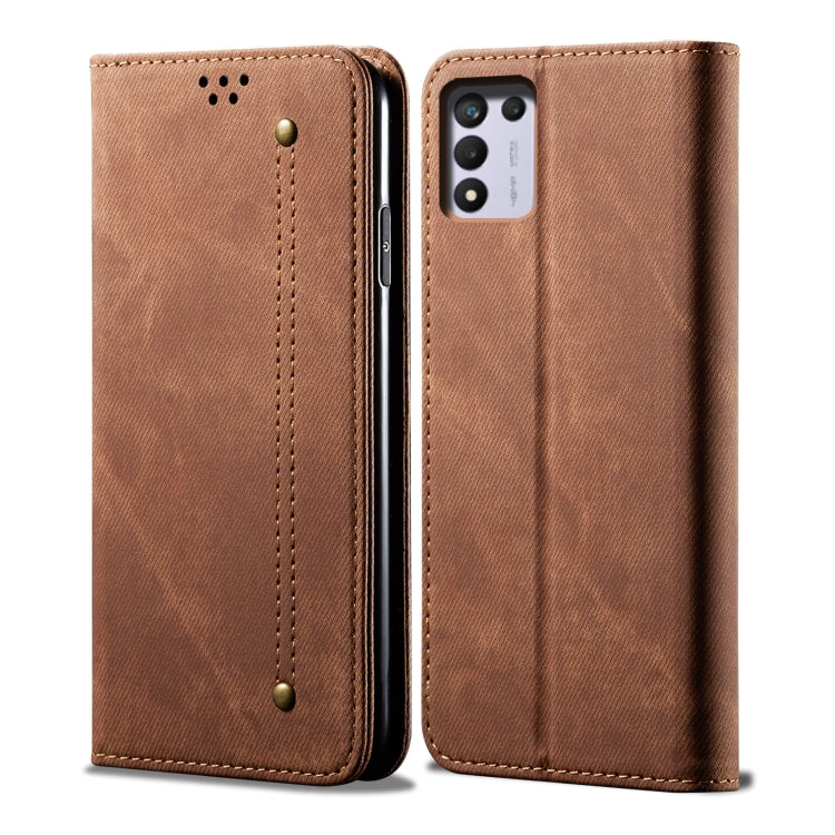 For OPPO Realme Q3T / K9S / Realme Q3s Denim Texture Casual Style Leather Phone Case