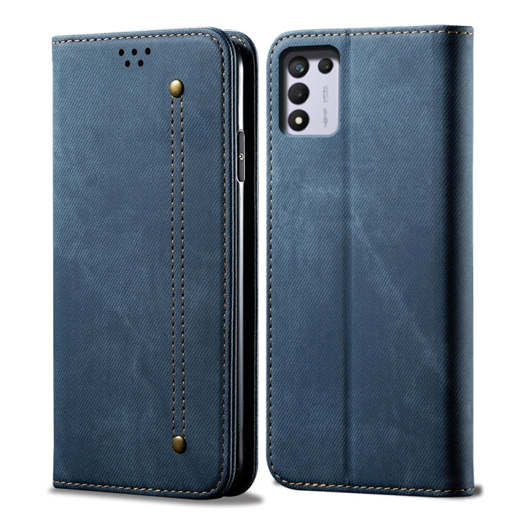 For OPPO Realme Q3T / K9S / Realme Q3s Denim Texture Casual Style Leather Phone Case