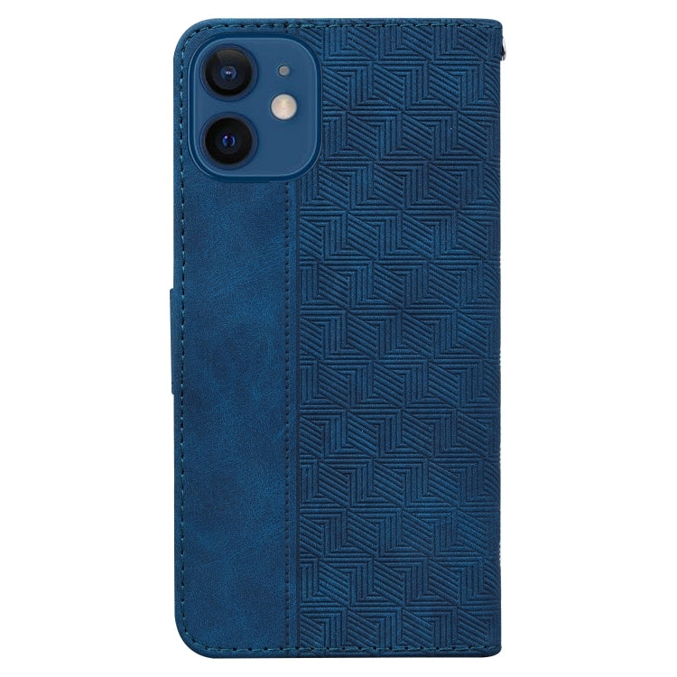 For iPhone 12 mini Geometric Embossed Leather Phone Case