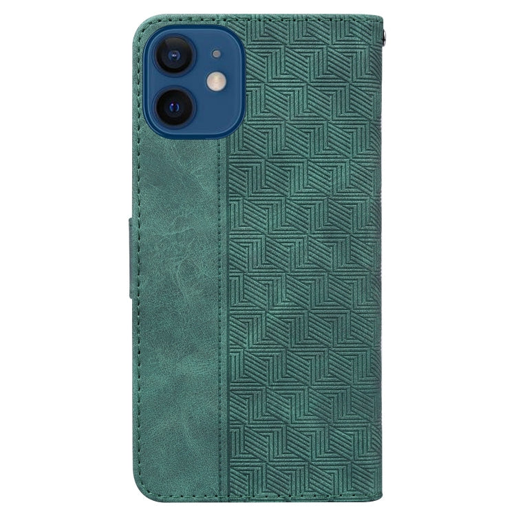 For iPhone 12 mini Geometric Embossed Leather Phone Case