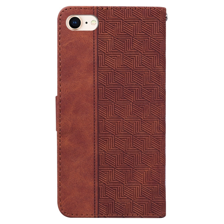 For iPhone SE 2022 / SE 2020 / 8 / 7 Geometric Embossed Leather Phone Case
