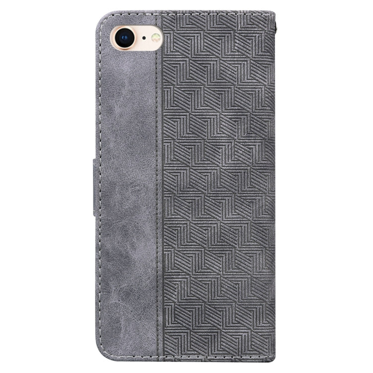 For iPhone SE 2022 / SE 2020 / 8 / 7 Geometric Embossed Leather Phone Case