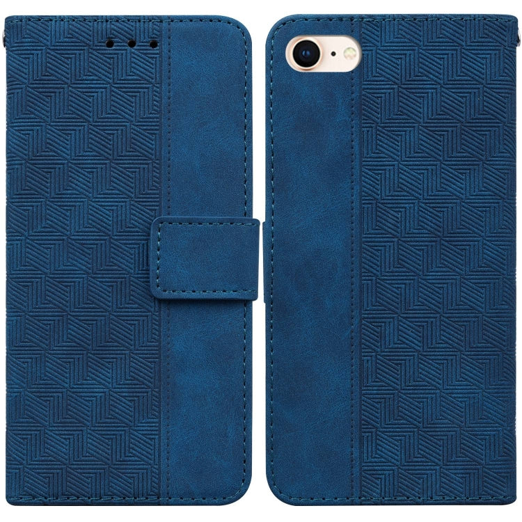 For iPhone SE 2022 / SE 2020 / 8 / 7 Geometric Embossed Leather Phone Case