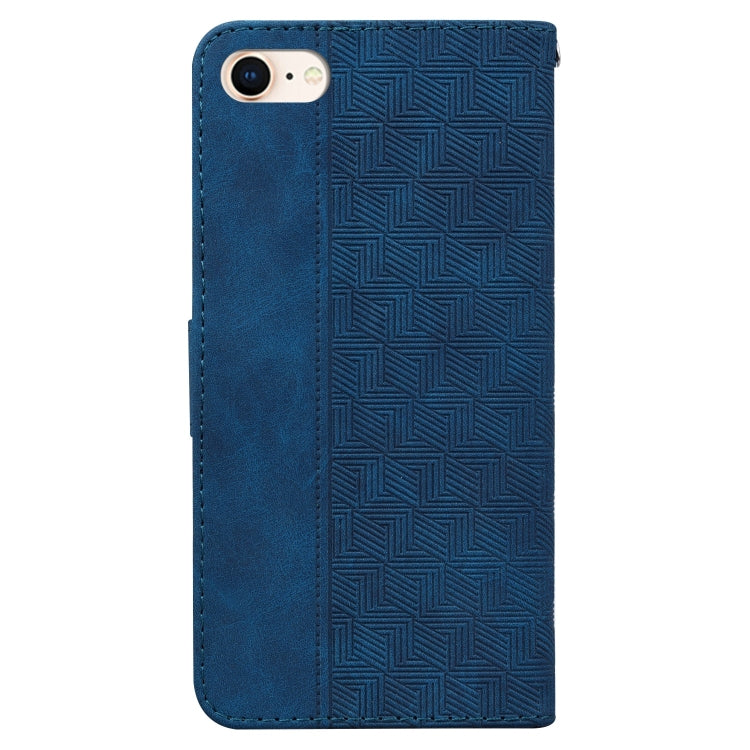 For iPhone SE 2022 / SE 2020 / 8 / 7 Geometric Embossed Leather Phone Case