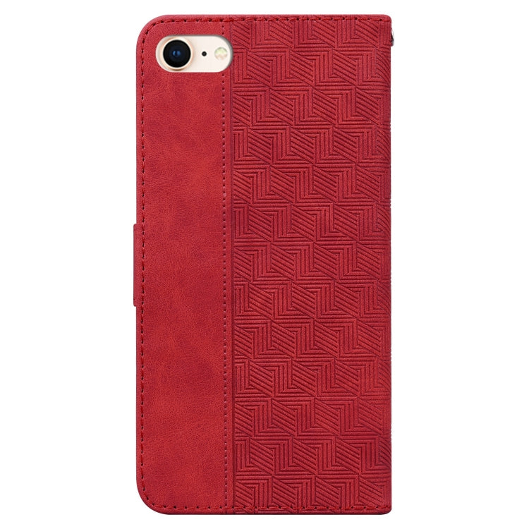 For iPhone SE 2022 / SE 2020 / 8 / 7 Geometric Embossed Leather Phone Case