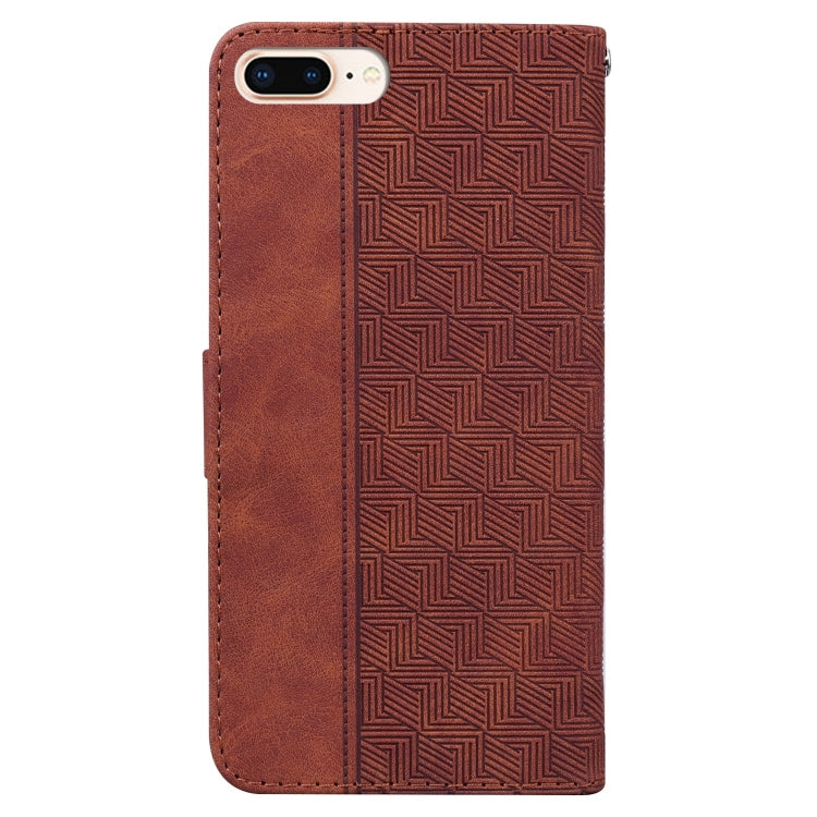 Geometric Embossed Leather Phone Case For iPhone 8 Plus / 7 Plus