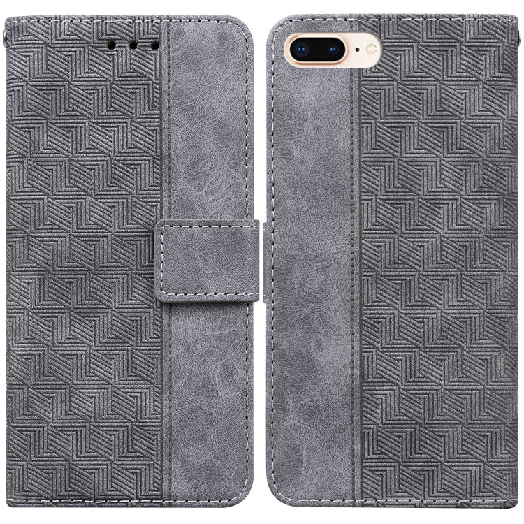 Geometric Embossed Leather Phone Case For iPhone 8 Plus / 7 Plus