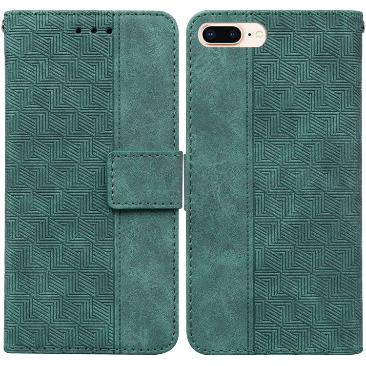 Geometric Embossed Leather Phone Case For iPhone 8 Plus / 7 Plus