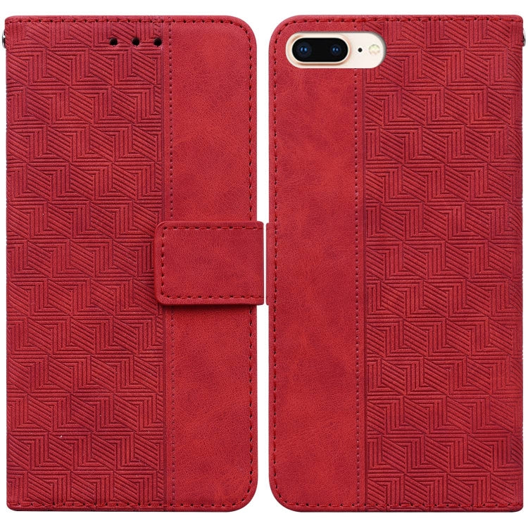 Geometric Embossed Leather Phone Case For iPhone 8 Plus / 7 Plus