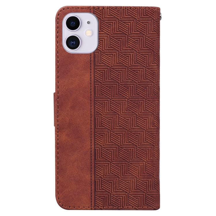 For iPhone 11 Geometric Embossed Leather Phone Case