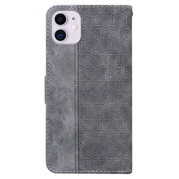 For iPhone 11 Geometric Embossed Leather Phone Case