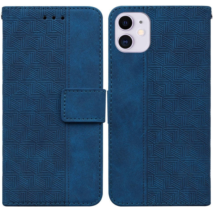 For iPhone 11 Geometric Embossed Leather Phone Case