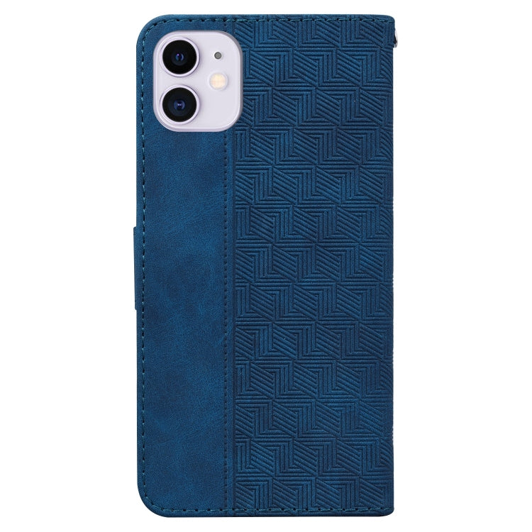 For iPhone 11 Geometric Embossed Leather Phone Case