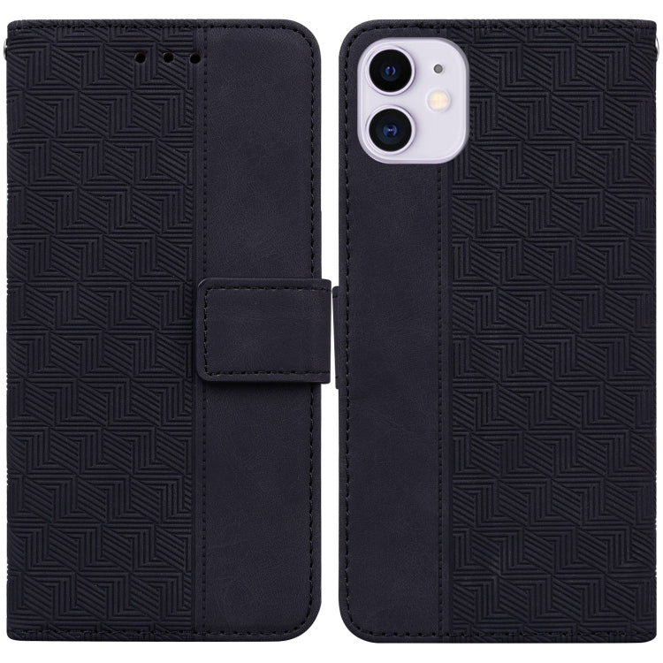 For iPhone 11 Geometric Embossed Leather Phone Case