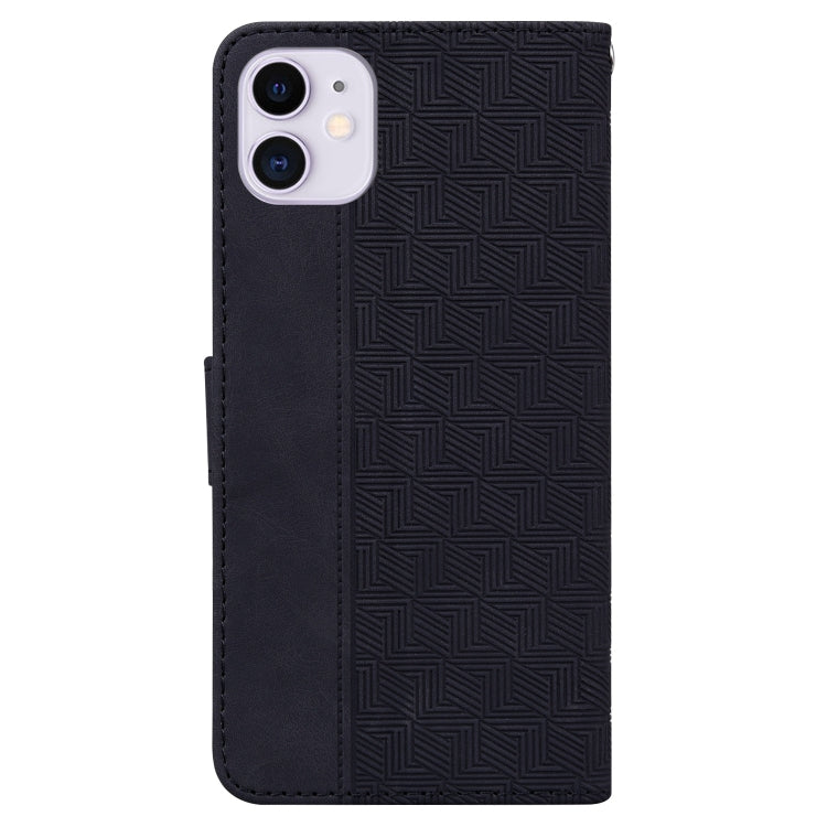 For iPhone 11 Geometric Embossed Leather Phone Case