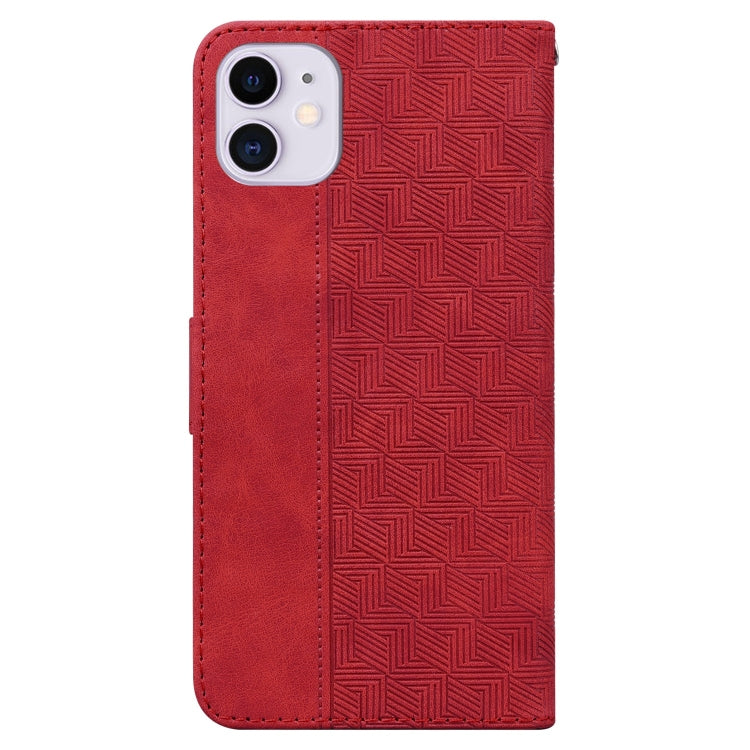 For iPhone 11 Geometric Embossed Leather Phone Case