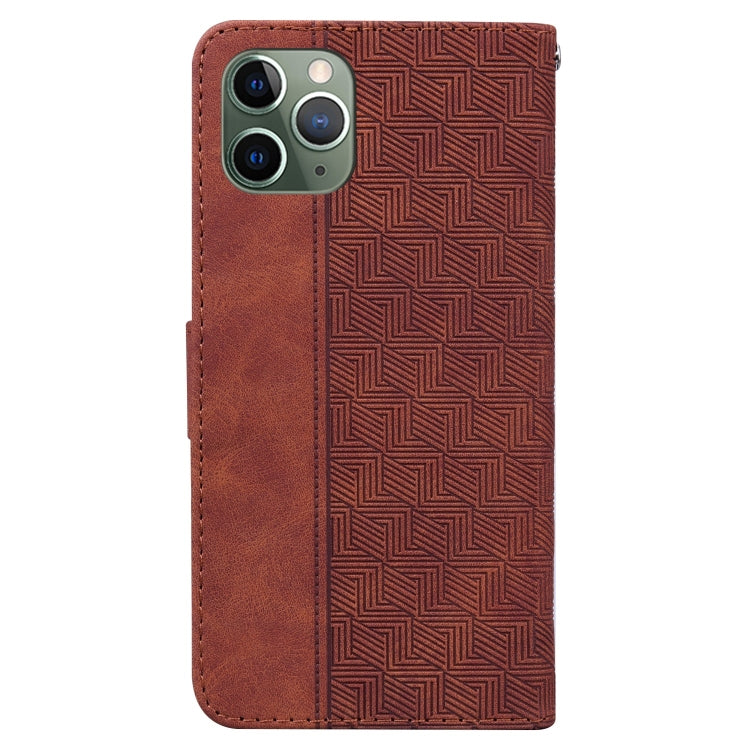 For iPhone 11 Pro Geometric Embossed Leather Phone Case