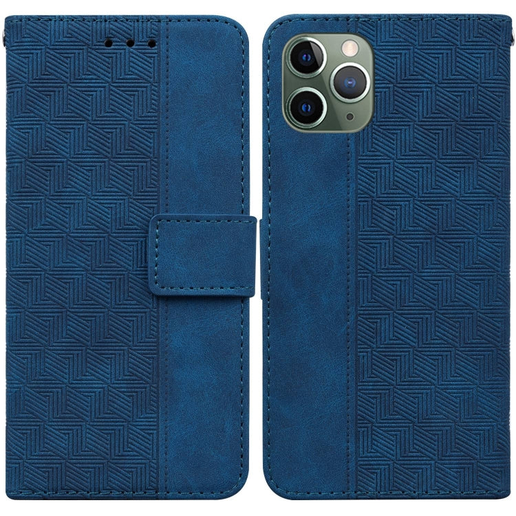 For iPhone 11 Pro Geometric Embossed Leather Phone Case