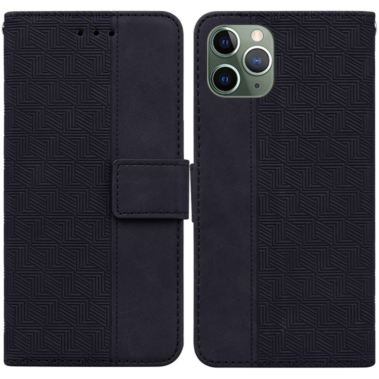 For iPhone 11 Pro Geometric Embossed Leather Phone Case