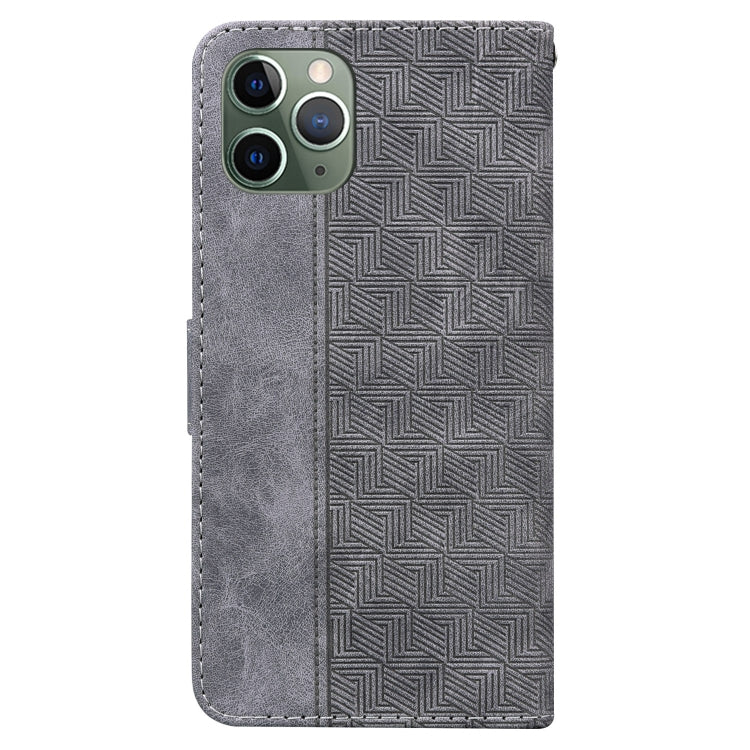 For iPhone 11 Pro Max Geometric Embossed Leather Phone Case