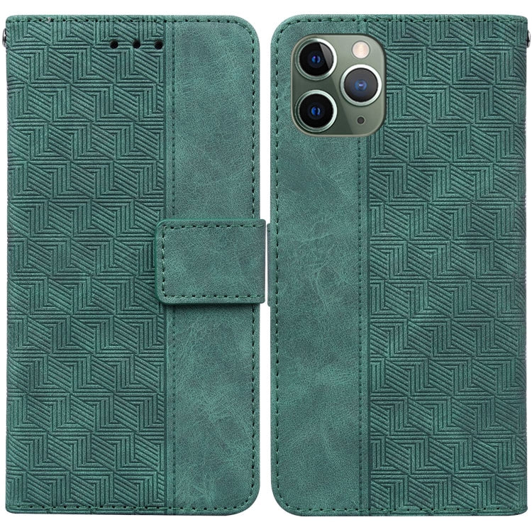 For iPhone 11 Pro Max Geometric Embossed Leather Phone Case