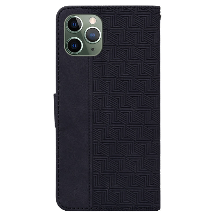 For iPhone 11 Pro Max Geometric Embossed Leather Phone Case