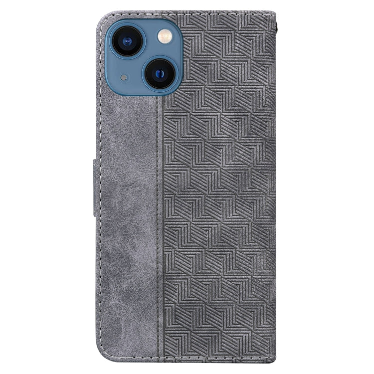 For iPhone 13 Geometric Embossed Leather Phone Case